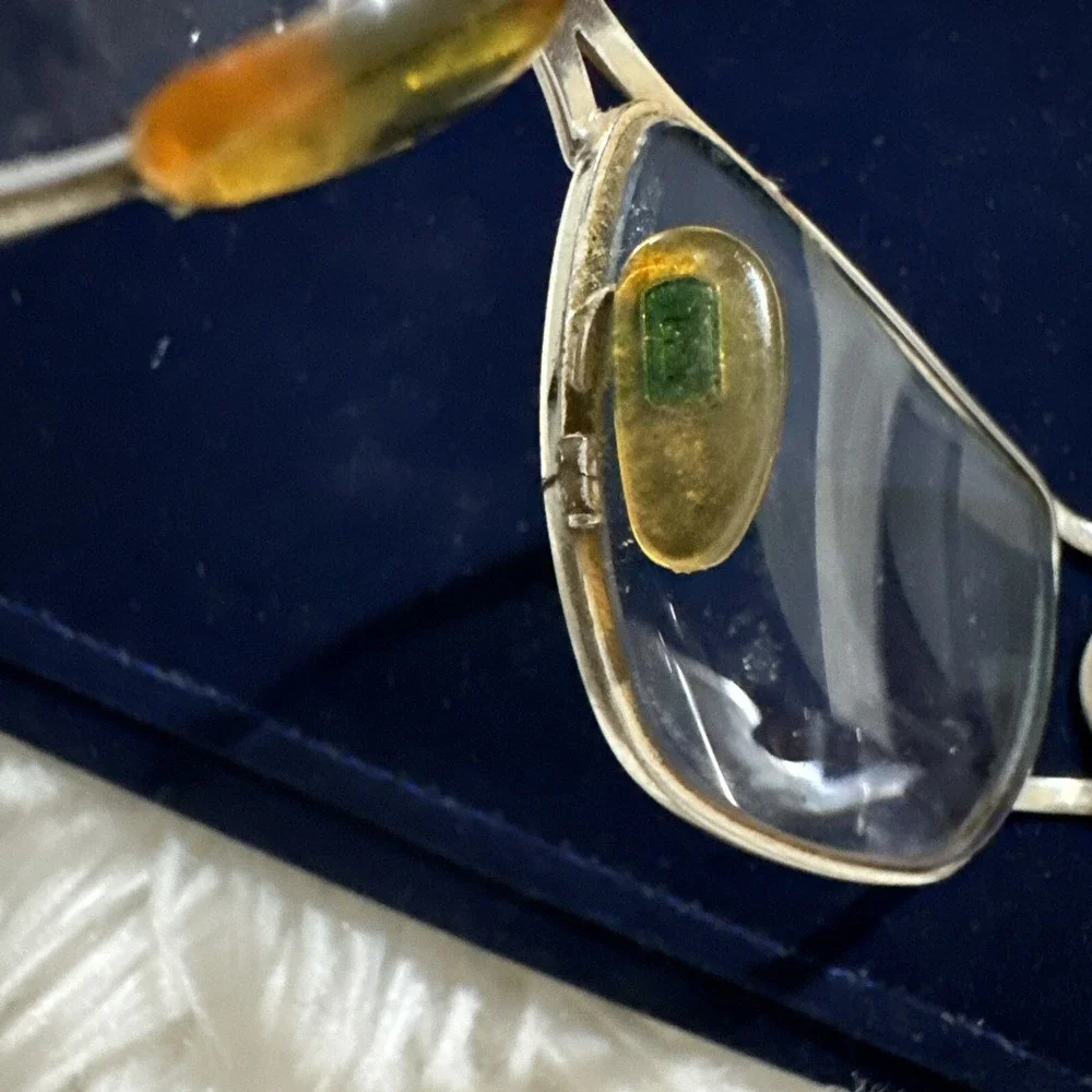 Vintage Fendi Oversized eyeglasses Frames only ornate Italy Metal Logo RARE